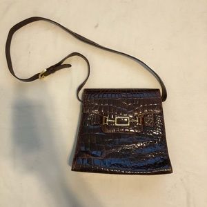 🔴Talbots Brown Embossed Crossbody Purse